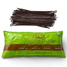 50 Organic Madagascar Vanilla Beans. Whole Grade a Vanilla Pods for Vanilla Extr