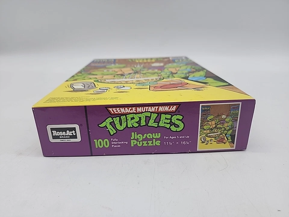 1990 TMNT Teenage Mutant Ninja Turtles Vtg Puzzle Ninja Pizza Complete In Box - Image 4 of 4