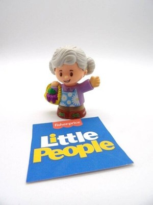 ~Fisher Price Little People~ FPLP Community Helpers Grandma Helen Basket Grapes