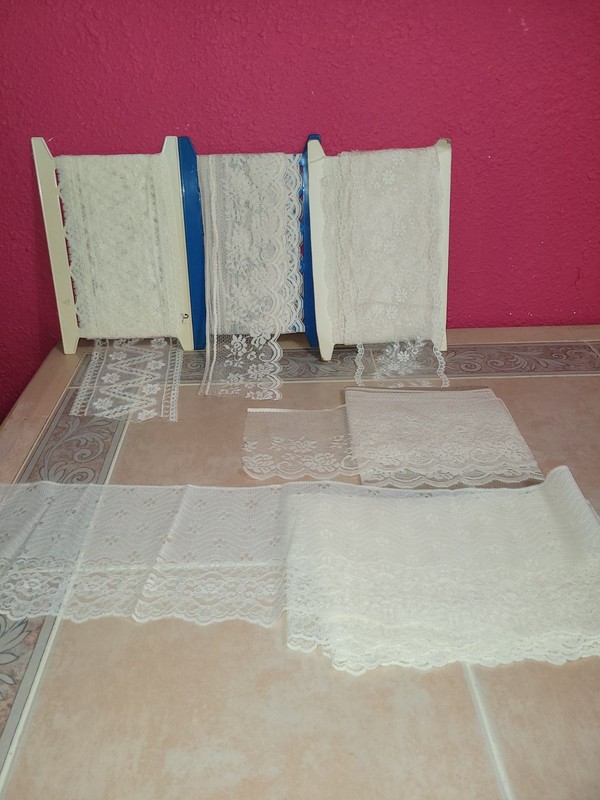 Vintage lot of Cream Beige Lace Beautiful Large And Unique!