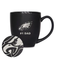 Rico Industries NFL Football Philadelphia Eagles #1 Dad 15oz Laser Engraved