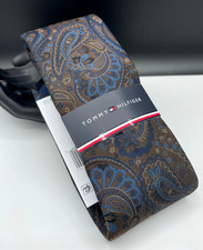 Tommy Hilfiger Men's Silk Blend Tie Brown Paisley NEW MSRP: 69.50