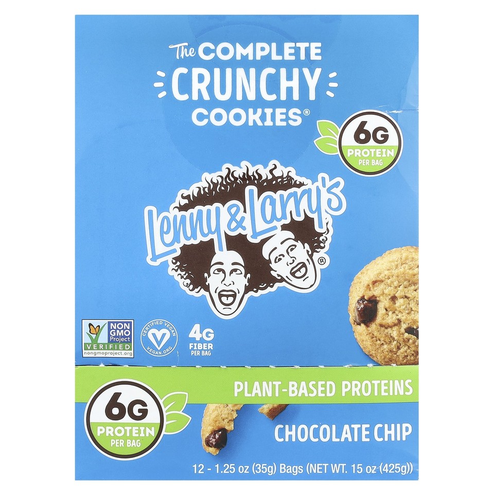 The Complete Crunchy Cookies®, Chocolate Chip, 12 Bags, 1.25 oz (35 g) Each