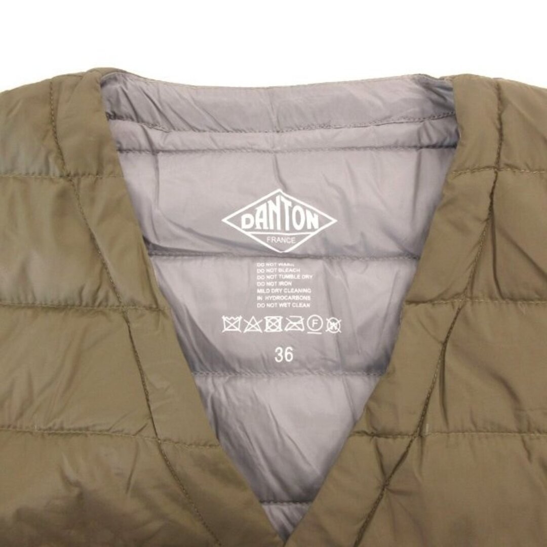 Danton Down Jacket Collarless Long Logo Patch Pac… - image 6
