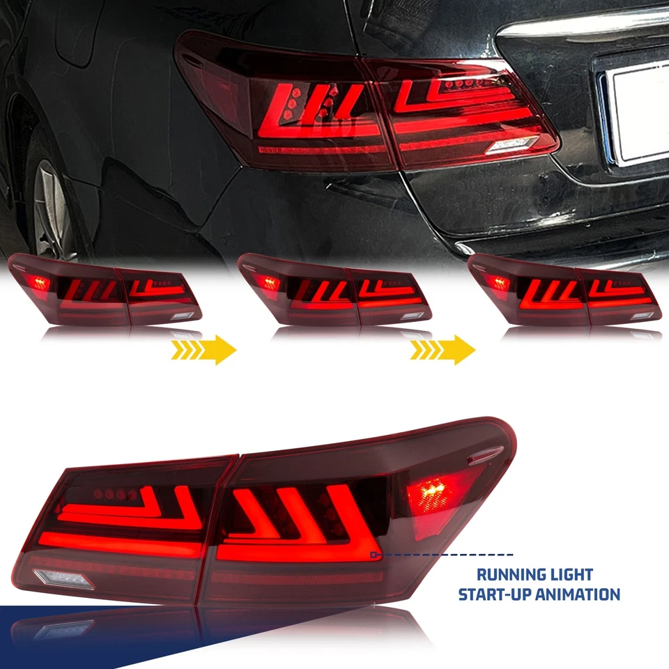 Lanternas traseiras de LED para Lexus ES350 2007-2012 vermelhas de animação sequencial - Imagem 3 de 4