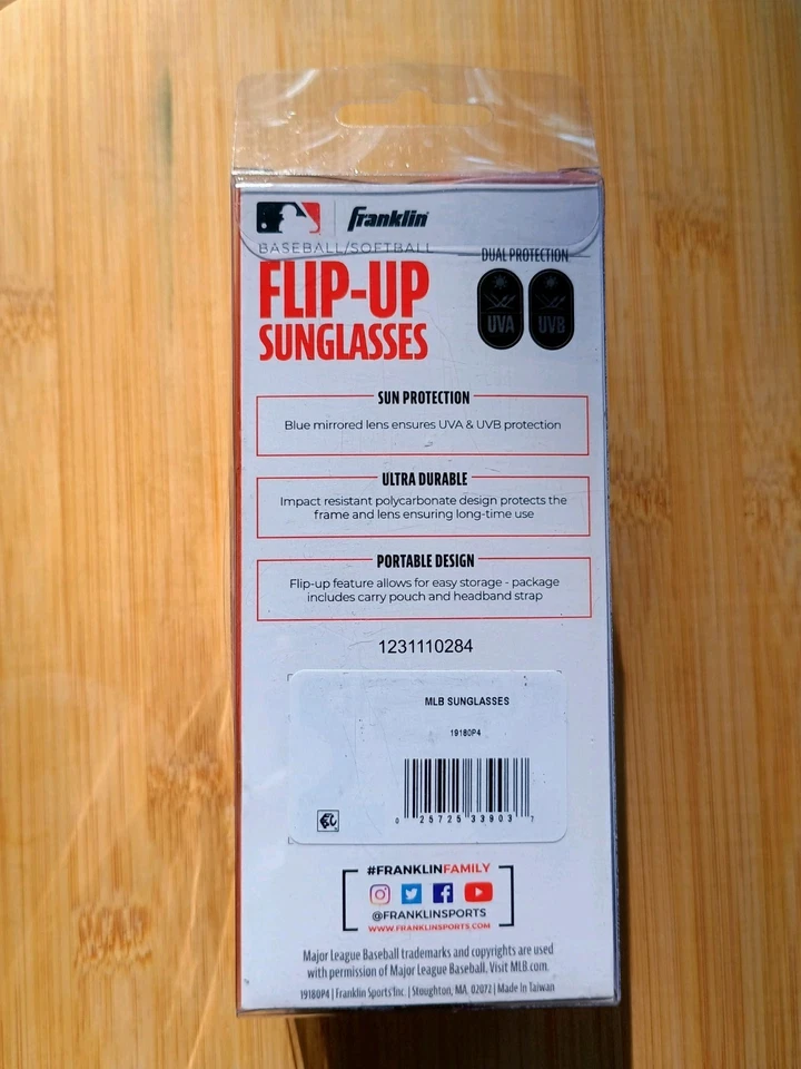 Franklin Deportes Béisbol Softbol Deportes Gafas de Sol Abatibles/Licencia MLB/¡NUEVO! Foto 2 de 4