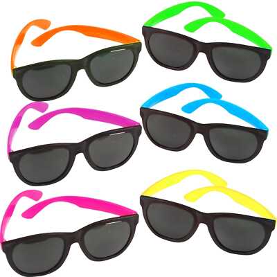 Neon Fluoro Fluro Glasses Novelty Plastic 80's Glow Party Favour