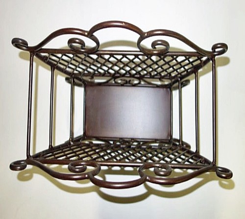CAMBRIDGE BRONZE IRON MAGAZINE RACK - MAGAZINE HOLDER - Picture 2 of 3