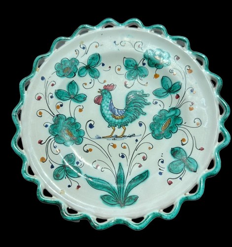 Deruta piatti pollo ceramica vintage dipinti a mano Italia 840-58 SET DI DUE - Foto 6 di 10