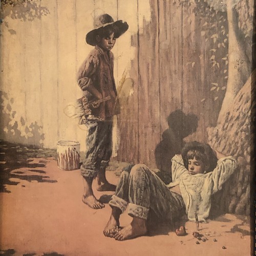 Cuadro Tom Sawyer Personajes Vintage en Marco Azul - Imagen 4 de 5