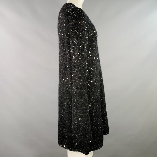 COMME des GARCONS PLUS FW19 Runway Größe L Schwarz Pailletten Langer Pullover - Bild 4 von 10