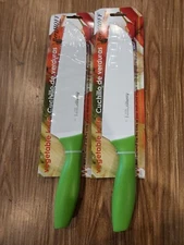 Berghoff Veggie Knife ~ Green Handle ~ 7" Blade  2215876 Made In Belgium x 2, 14