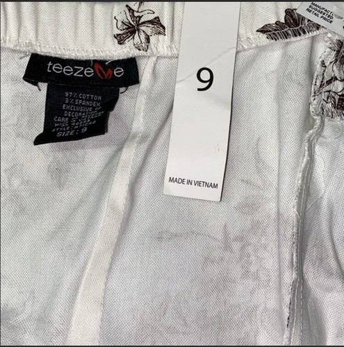 Teeze Me Off weiß braun Blumenmuster trägerlos Junior Kleid Fit & Flare Größe 9 - Bild 6 von 7