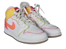 Nike Air Jordan 1 Mid GS Edge Glow White Pink Blast CV4611-100 Youth Size US 7 Y