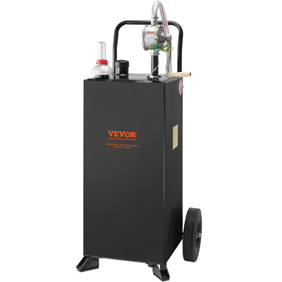 VEVOR 30 Gallon Gas Caddy Fuel Diesel Oil Transfer Tank, 2 Wheels Portable, Pump