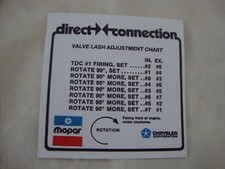 Mopar Performance P4007707 Solid Liftercold Valve Lash Setting Chart V-8 Engines