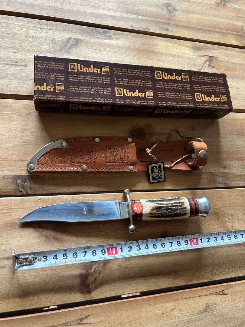 Solingen Linder Fixed Blade Knife w/ Sheath Box Rare AS-IS *G6734