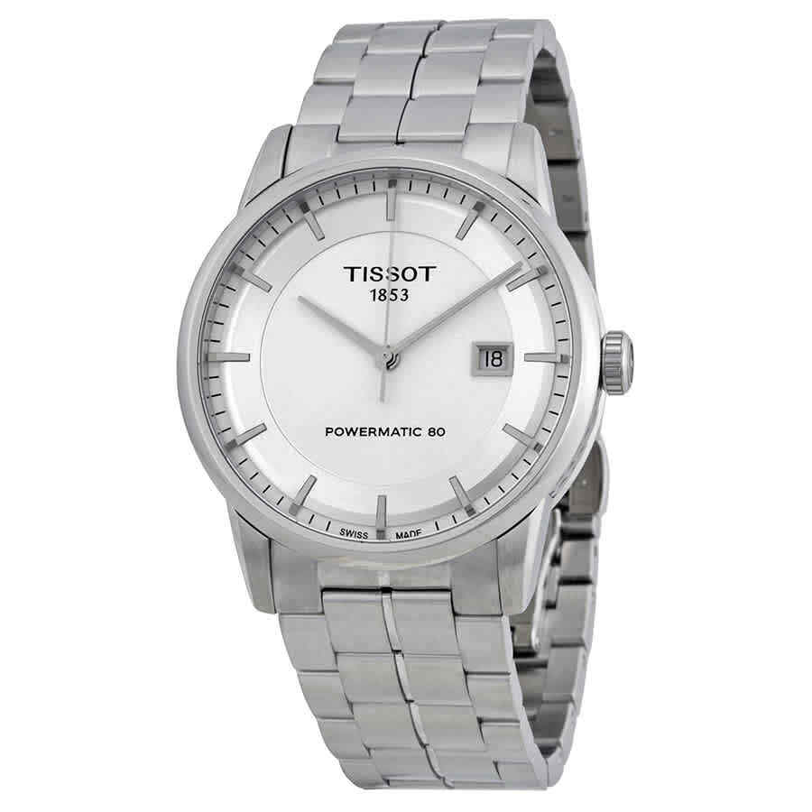 Мужские часы Tissot Luxury Powermatic 80 с серебряным циферблатом T0864071103100
