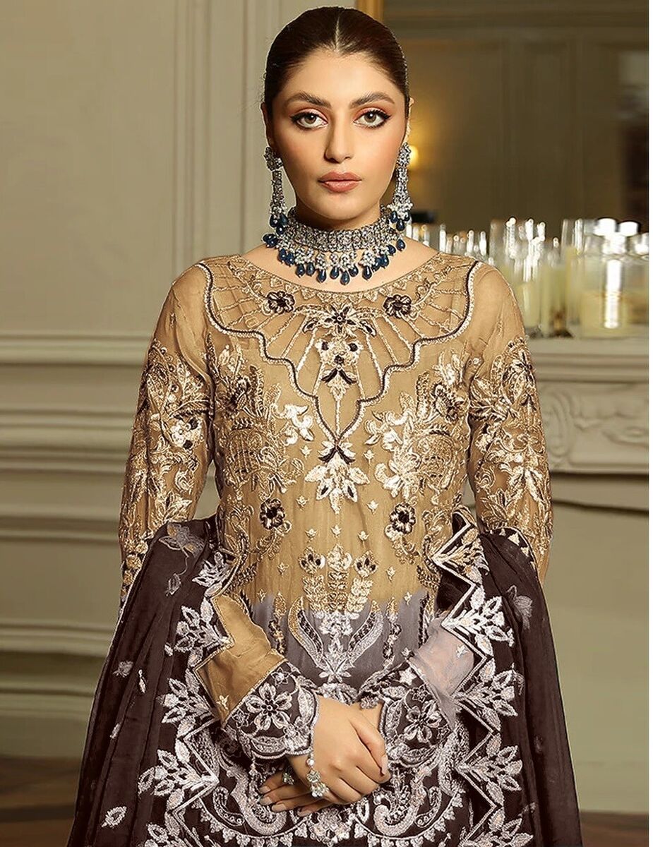 Amazon.com: Delisa New Wedding Party wear Embroidered Koti Style Salwar  Kameez Indian Dress Ready to Wear Salwar Suit for Women 4592 (Black, 36) :  Clothing, Shoes & Jewelry