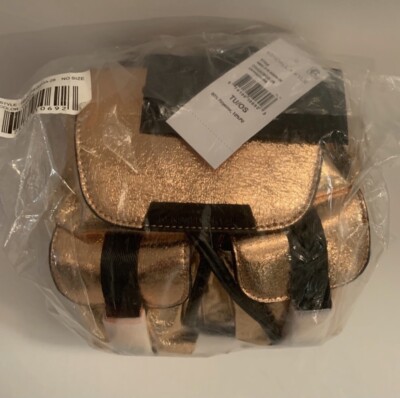 KENDALL + KYLIE Parker Mini Backpack in metallic copper. Kendall Kylie Metallic Poppy Mini Backpack Metallic Copper  main image 4