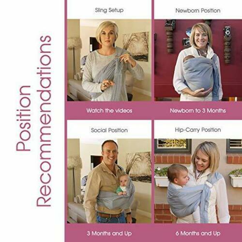 Cangurera De Tela Para Bebé Fular Elástico Suave Cómodo Práctico Ergonómico - Picture 5 of 10