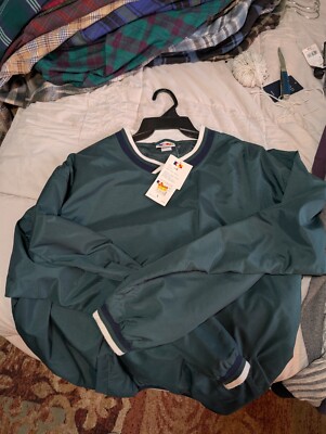 Castaways Mens large green crew neck long sleeve shirt