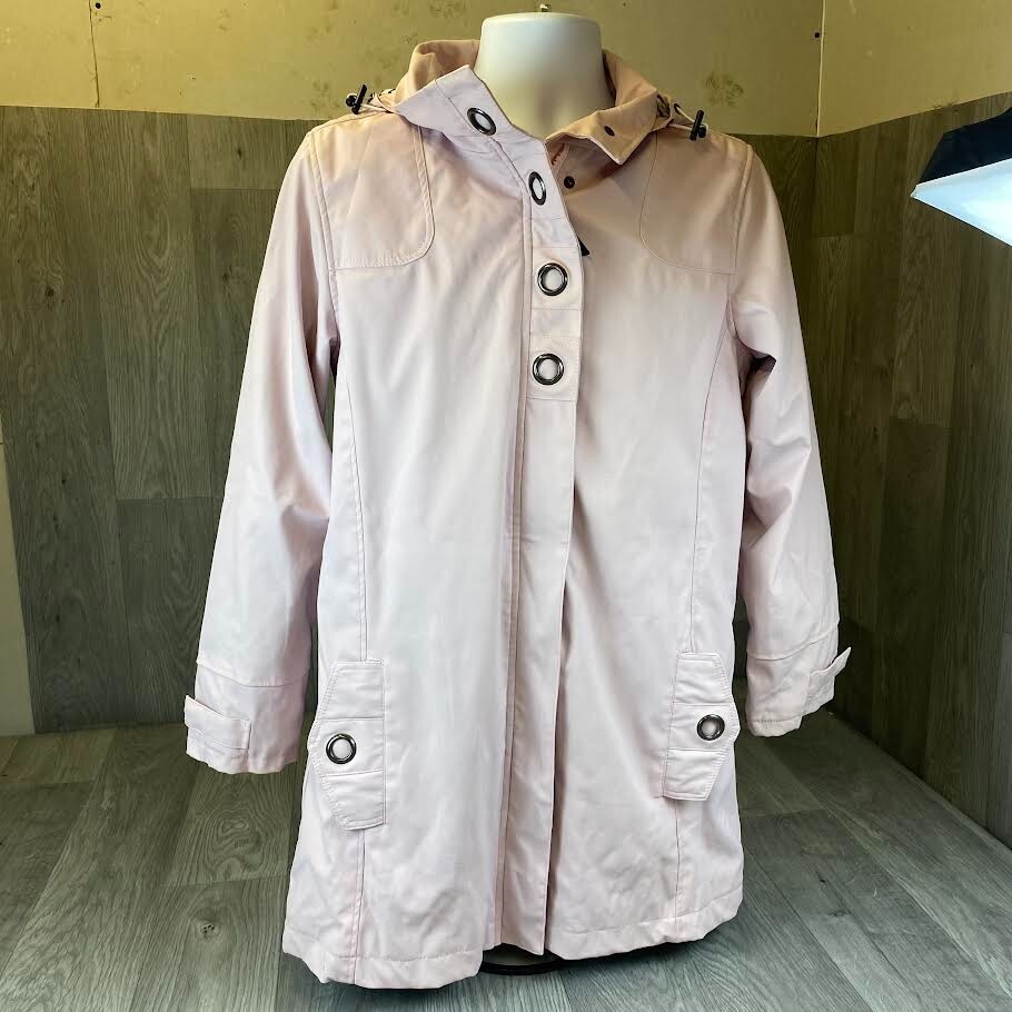 Abrigo de vela impermeable rosa Batela capucha extraíble para mujer talla 40 pecho
