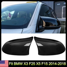 For BMW X3 F25 X5 F15 2014-2018 M Style Rearview Side Mirror Cover Gloss Black