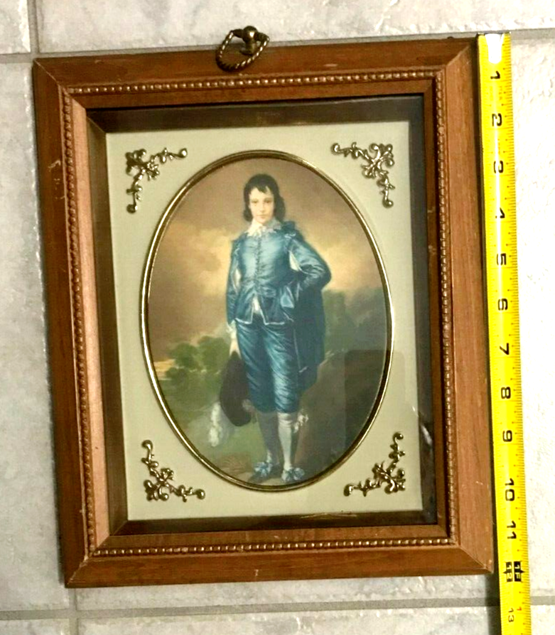 BLUE BOY Vintage Turner Wall Accessory Wood Frame Gold Accents 12" x 10