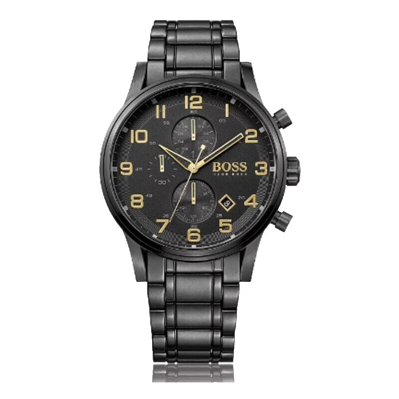 Caja de acero inoxidable deporte relojes de pulsera con cronógrafo