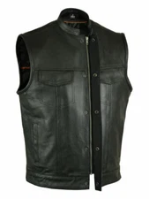 Men's Outlaw Leather Motorcycles Club & Biker Vest concealed carry Soft Leather