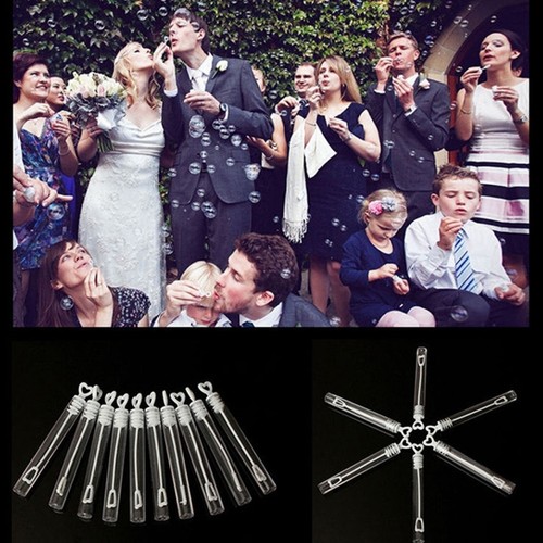 12Pcs Empty Soap Bubble Bottles Tube Blowing Love Bubbles Wedding Party Decor 0