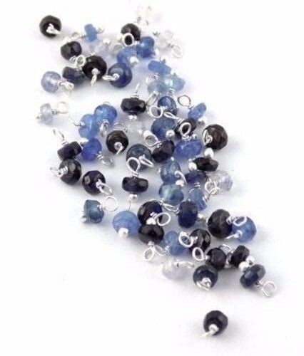 Rondelle zaffiro blu sfaccettate perline da 2,5-3,5 mm, filo d'argento avvolt... - Foto 19 di 23