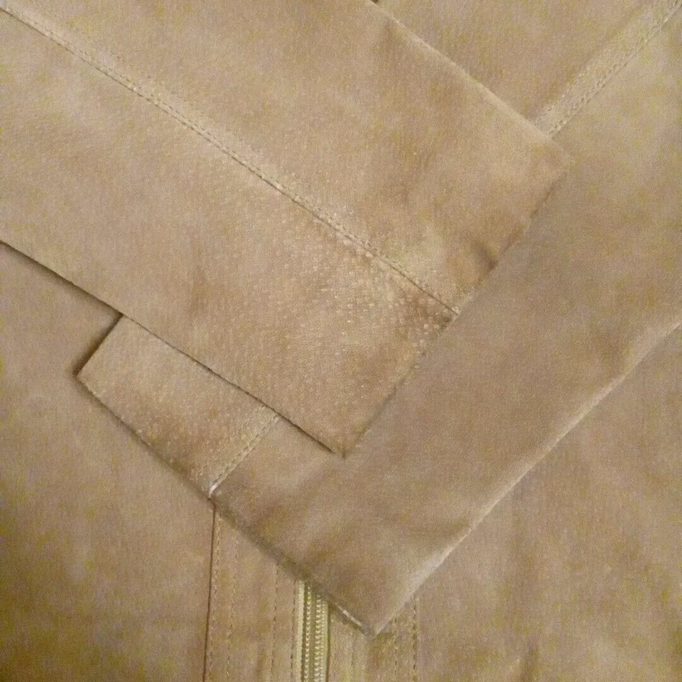 Chaqueta Bomber De Colección Y2K Christopher & Banks Marrón Gamuza Para Mujer Longitud Media Foto 4 de 4