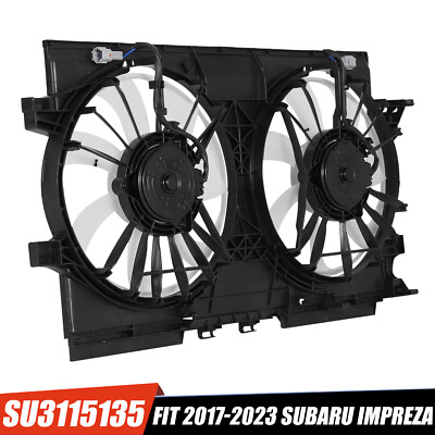Dual A/C Radiator Condenser Cooling Fan For 2017-2023 Subaru Impreza SU3115135