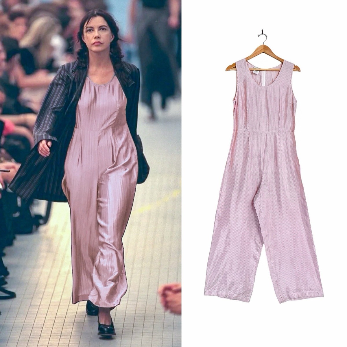 Vintage DRIES VAN NOTEN S/S 1996 Pink Striped Pleated Wide Vintage DRIES VAN NOTEN S/S 1996 Pink Striped Pleated Wide