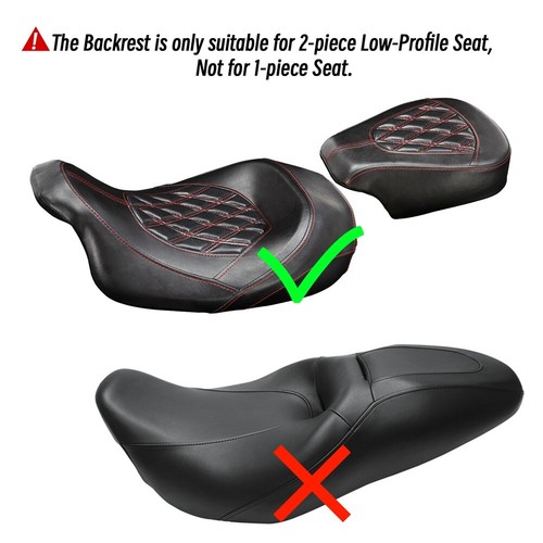 Front Rider Driver White Backrest Pad For Harley Touring Street Glide 2009-2023 - Bild 2 von 6