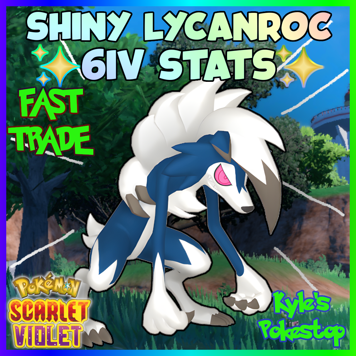 Shiny Lycanroc (Midnight) Pokemon Sword & Shield | Perfect IV | Fast  Delivery