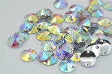 100pcs Crystal Clear AB Rhinestone Flatback Round Rivoli Acrylic Strass Gems