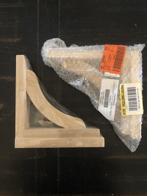 Ekena Millwork BKT02X08X08RERW-Reece Shelf Wood Brackets Rubber wood Lot Of 2