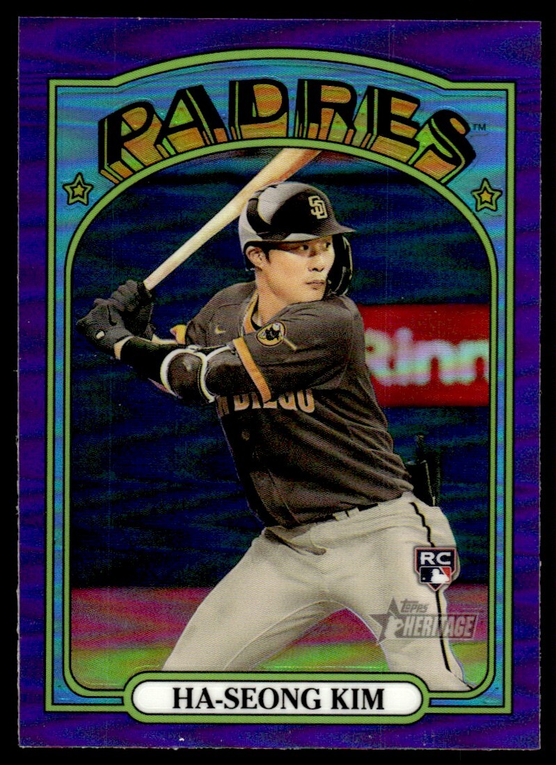 2021 Topps Heritage Chrome Purple Refractor Ha-Seong Kim RC Padres #619