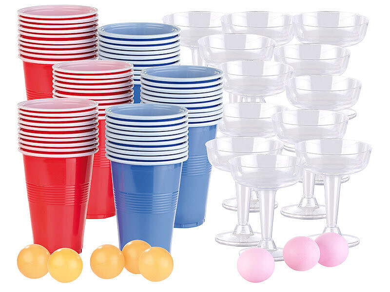 Jeux à boire prosecco et bière-pong Infactory avec 72 verres de fête