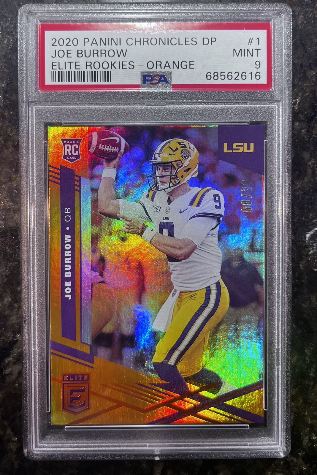 Joe Burrow Panini Chronicles Draft Picks Elite Rookies #1 Orange