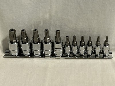 Klutch 11 Piece 5-Lobe Tamper-Resistant Bit Socket Set