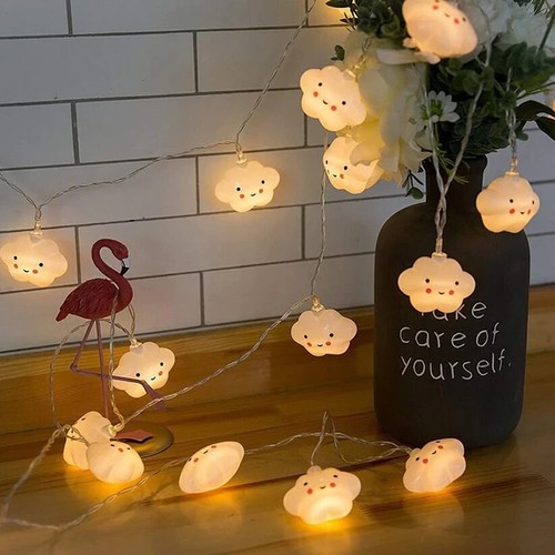 Smiling Cloud Led String Lights - 10 Feet 10 Led Fairy Lights Indoor $ outdoor - Picture 2 of 5