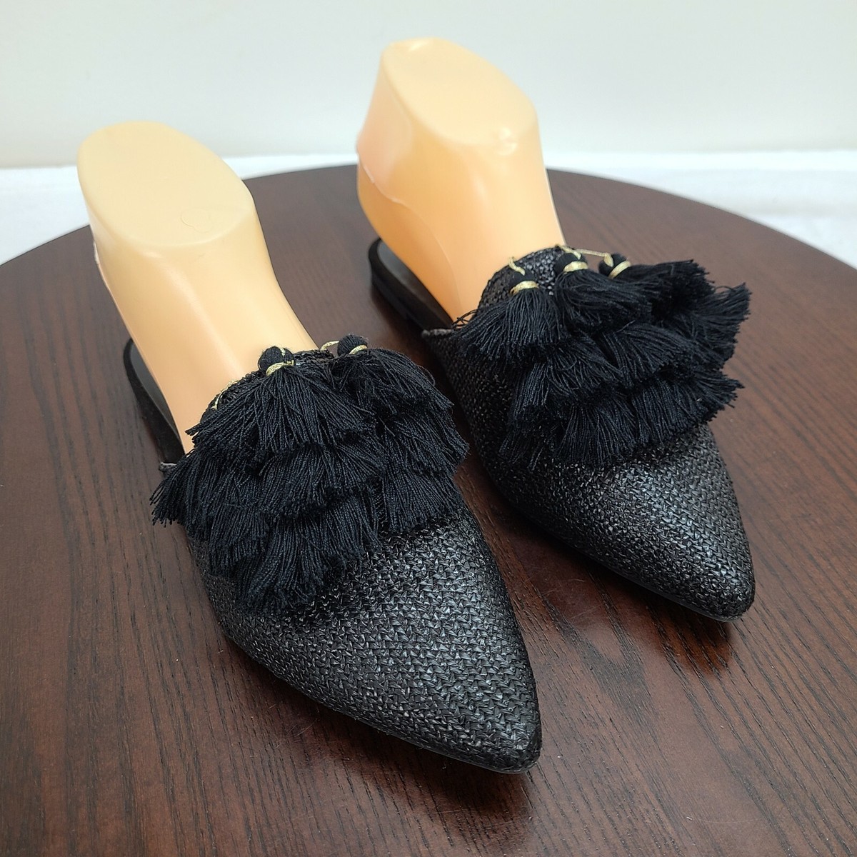 A New Day Mules Women Black Slip On Slide Shoes Flats Pointed
