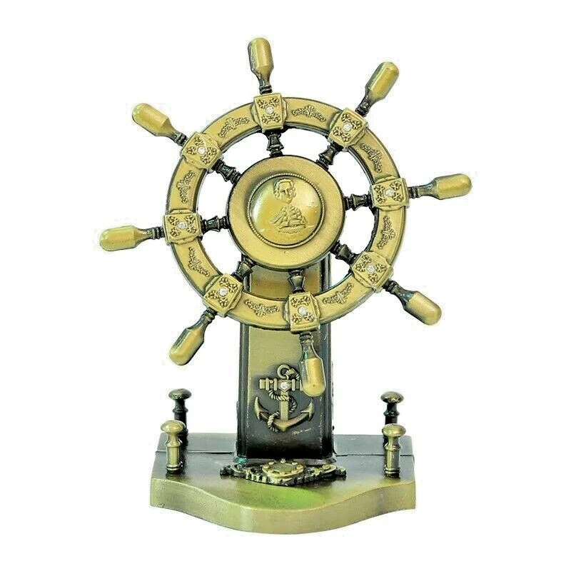 7" Metal Retro Barco Volante Escultura Estatuilla Mesa Hogar Oficina Decoración Foto 3 de 4