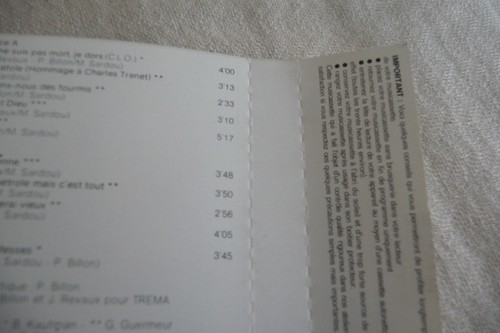 MICHEL SARDOU K7 AUDIO TAPE CASSETTE LOGO TREMA POINTILLE BLEU. 110075. AE 480 - Picture 4 of 5
