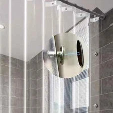 Shower Curtain Liner with 5 Bottom Magnets & 8 Magnetic Shower Curtain Clips for