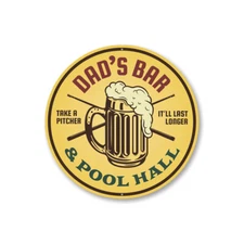 Bar and Pool Hall Sign, Gameroom Sign, Man Cave Aluminum Sign